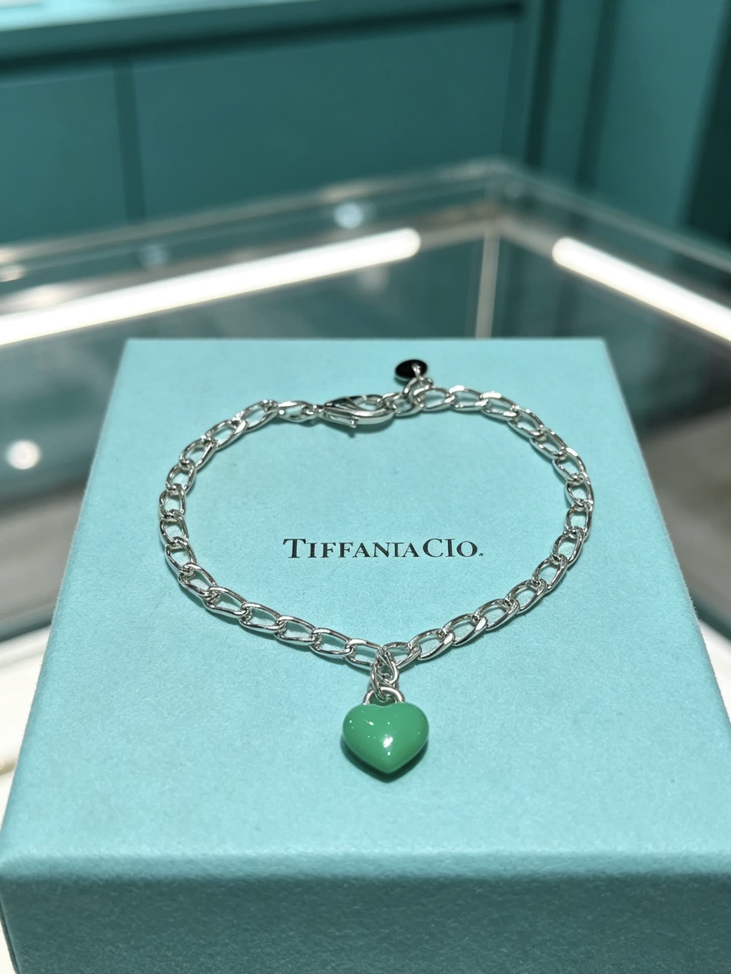 Tiffany & Co. Silver Heart Charm Bracelet